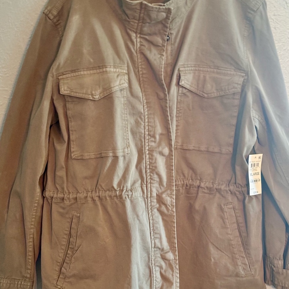 Style & Co Tan Utility Jacket with Relaxed Fit